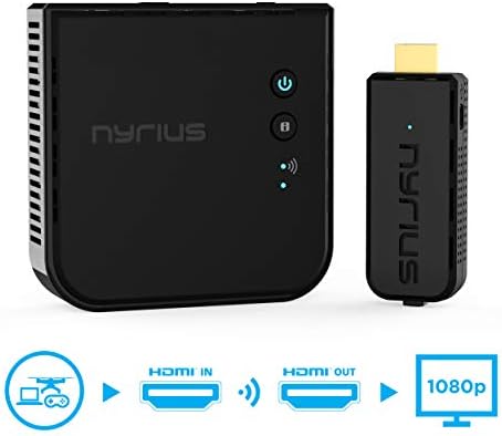 Nyrius Aries Prime Wireless Video HDMI Transmiter & Receiver за стриминг HD 1080P 3D Video & Digital Audio од лаптоп, компјутер,