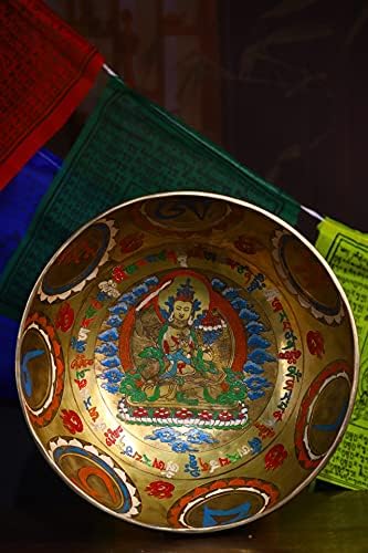 9 Тибетска Колекција На Храмови Стара Бронзена Позлатена Траса На Буда Звучна Чинија Манџушри Бронзена Чинија Дарма Орнаменти