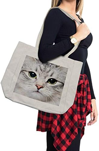 Торба за купување на мачки Амбесон, мачка маче маче Кити портрет портрет Дигитална фотографија домашно милениче, еколошка торба