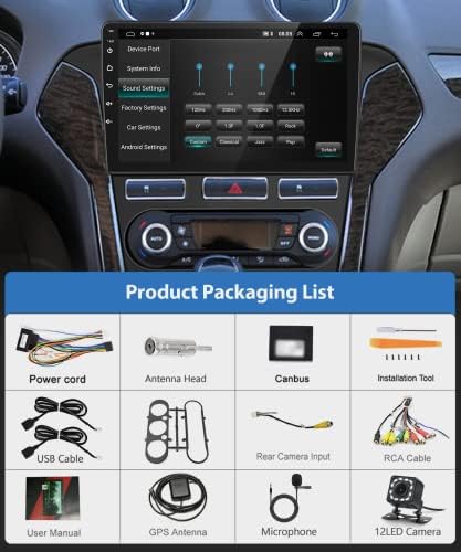 Андроид Двоен Дин Автомобил Радио Гпс Навигација 10 инчен Екран На Допир Автомобил Стерео Со Bluetooth WiFi Fm Радио Огледало Врска + Резервна