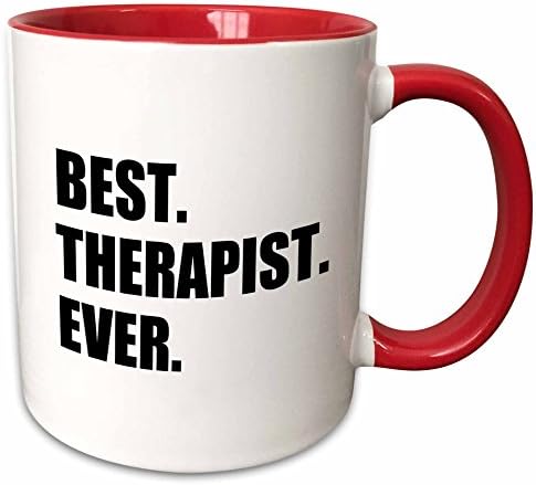 3Drose Најдобар терапевт некогаш забавен подарок за смалување и работни места со терапија Црн текст со два тона кригла, 1 броење