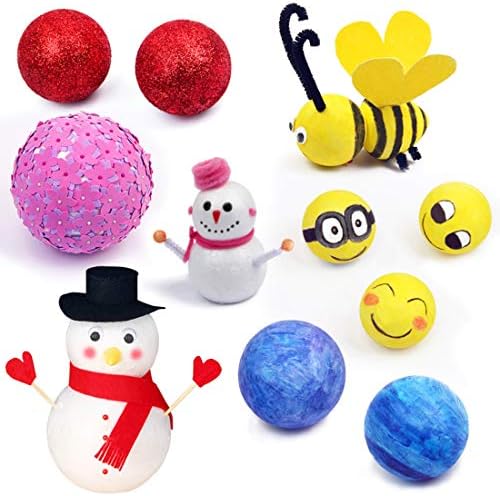 Crafare 3,15 инчи 40 парчиња бели занаетчиски топки со полистирен топки уметнички декорации топки за Божиќен занает, домаќинство за