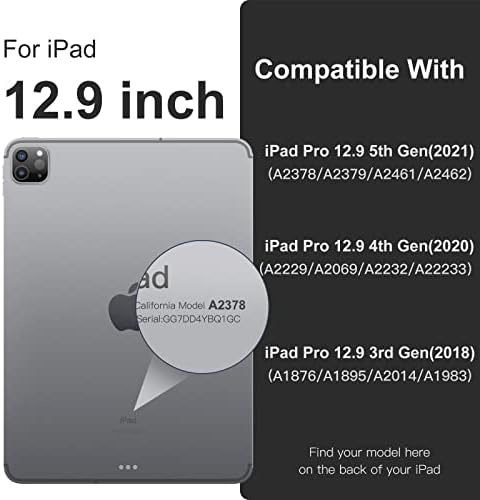 Dirrelo iPad Pro 12.9 Случај Со Тастатура, iPad 12.9 Pro Случај Со Тастатура за 12.9 инчи 6-Та Генерација 5 4-ти 3-Ти Генерација, iPad