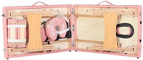 Табела за масажа на лируксн, кревет 2 делови, преклопување бука нога 186x60x60cm Висина прилагодлива разноврсна преносна розова/бела