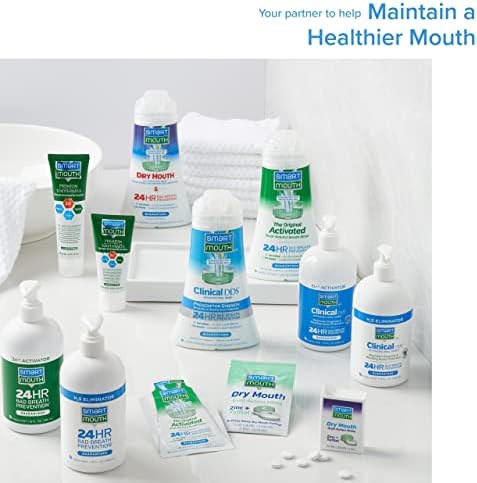 Пакет SmartMouth со клинички DDS активирана миење на устата - 16 fl oz, 2 пакувања, чиста нане и деца грозје пукна цинк активирано орално плакнење - 10 fl Oz, грозје