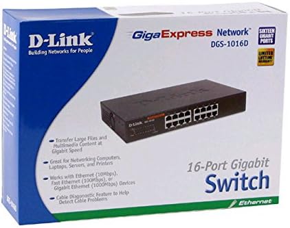 D-Link DGS-1016D 16-порта со не управувано рак-мерач/десктоп гигабит прекинувач