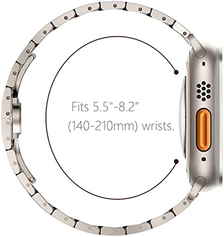Uioolri Компатибилен со Apple Watch 49mm, Метален Синџир Од Нерѓосувачки Челик Со Тврдо Куќиште За КОМПЈУТЕР Вграден Екран Од Калено