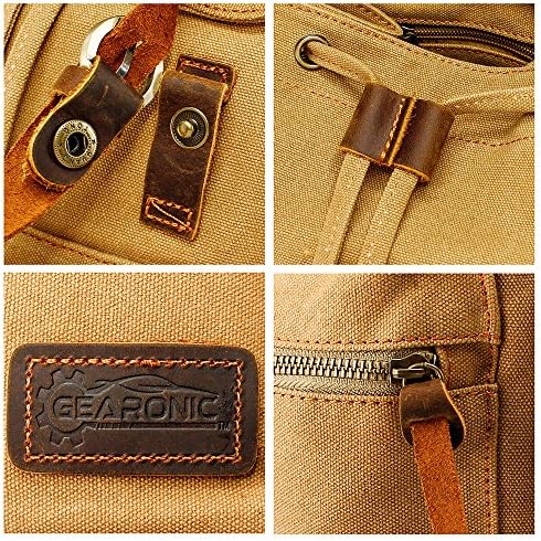 Gearonic 21L Гроздобер платно ранец кожа рак -рак -рак -рак до 15 -инчен лаптоп тоте сачер колеџ за пешачење торба за пешачење