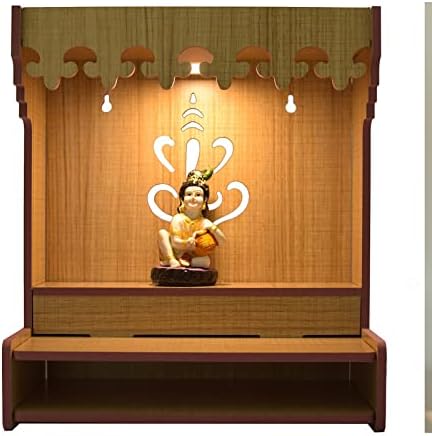 Крупасадија Дрвена уметност Рачно изработен прекрасен храм / Пуја Мандир / Домашен декор Прекрасен дрвен храм со кутија за