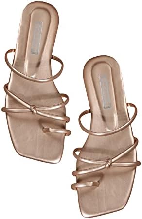Летниот лизга за жени Стилски клип пети удобност рамен сандали со јазол фустани флип -флип лесни чевли за квадратни врат