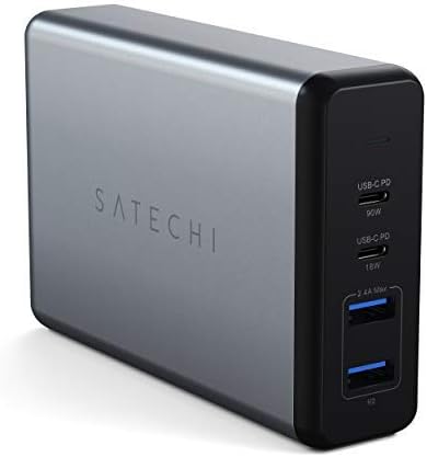 SATECHI 108W USB C PD DESKTOP CHALGER - 2 USB -C PD & 2 USB -A порти - За 2022 MacBook Pro/Air M2, 2021 MacBook Pro M1, 2022 iPad Pro M2,