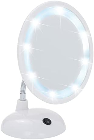ВЕНКО СТИЛ ПРЕДВОДЕНА маса-топ козметичко огледало, бело Стоечко огледало, Пластика, 17,5 х 28 х 12 см, Бело