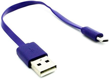 Краток USB Кабел MicroUSB Виолетова Полнач Кабел За Напојување Жица Рамен Компатибилен Со Motorola Droid Maxx 2-Дроид Турбо-Дроид Турбо 2 - Дроид