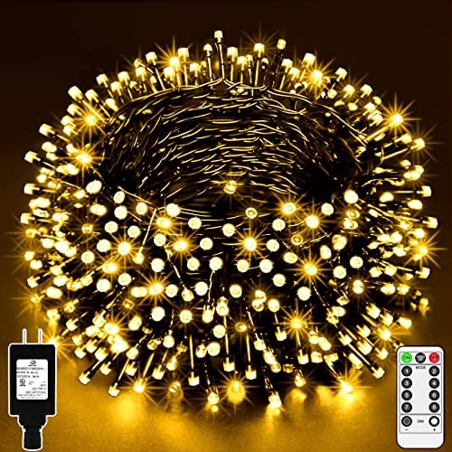 Божиќни стринг светла на отворено 1000/500 LED 394/196 ft Супер долги ултра-светло затворени светла 8 режими и приклучок за тајмер