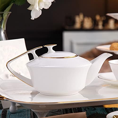 Сет за керамички чај од 16 парчиња/кафуле за домаќинства сет со послужавник/чај сет со пиење кафе и силен чај/дама