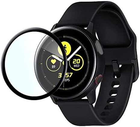 Shan-S за Samsung Galaxy Watch Active 2 заштитници на екранот 44мм, 3Д целосна покриеност против-тресење меки влакна затемнети стакло-екрани