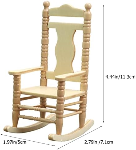 Toyvian столици минијатурно столче за лулка Минијатурна столица украс мини куќа стол модел мала мебел фигурина дрвена мини столица