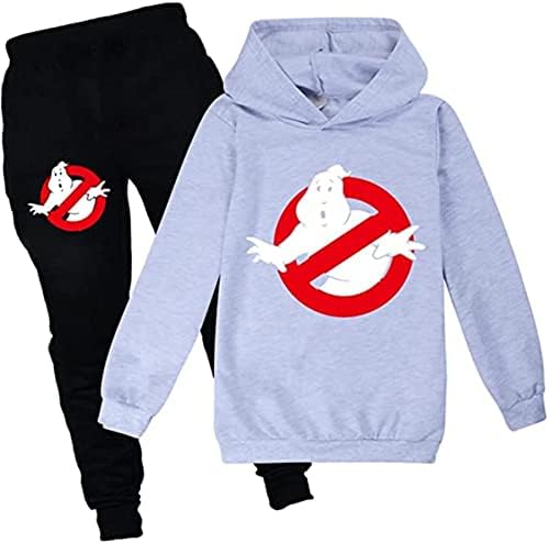 Leorz Kids Pullover Happided Outfits Ghostbusters Sweatshirts памучни дуксери и џемпери поставува обични тренерки за млади