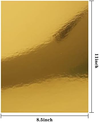 Златни метални листови за хартија 60 пакувања Златно фолија огледало картонска треперлива хартија за декоративни, свадби и покани