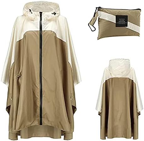 Narhbrg Возрасни дожд Пончо јакна палто со качулка водоотпорен водоотпорен мантил со ракави со ракави со џебови долги палта
