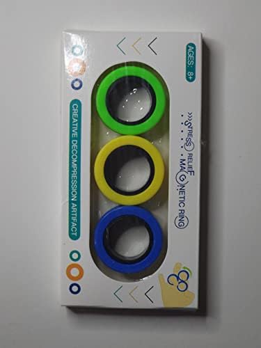 Магнетски прстени сет на играчки за играчки, идеја АДХД фидгет играчки, возрасни фидгет магнети Спинер прстени за терапија за олеснување