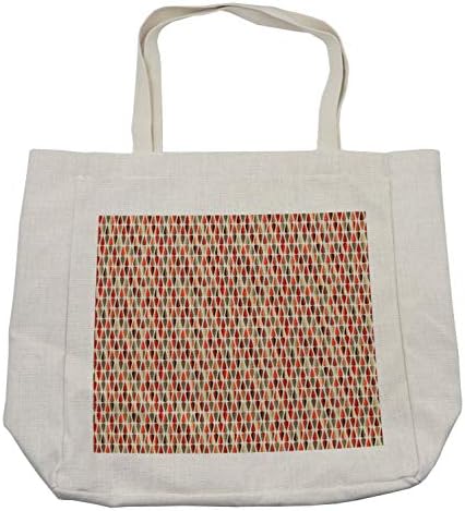 Геометриска торба за купување на Амбесон, шема на форми со солза со шарени мотиви за аранжман во ретро модерен стил, еколошка торба за