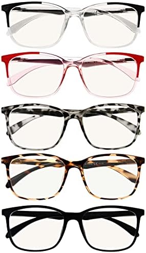 Очила 5-Пакет Прогресивни Мултифокус Очила За Читање Сина Светлина Блокирање За Жени Без Линија Мултифокални Читатели