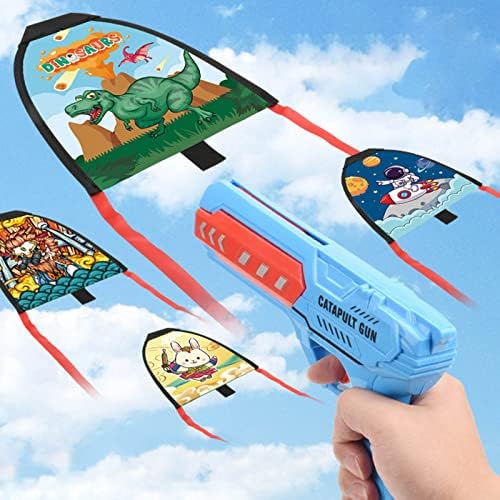 Kite фрлач на играчки играчки катапулт, играчки за лансирање на пиштол играчки за деца, змеј, играчки на отворено за 3+ години деца