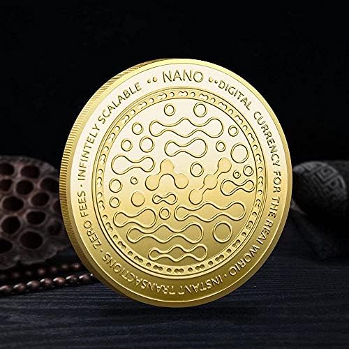 Злато-позлатена сребрена дигитална виртуелна монета Нано монета Cryptocurrency 2021 Ограничено издание колекција монета со заштитна обвивка