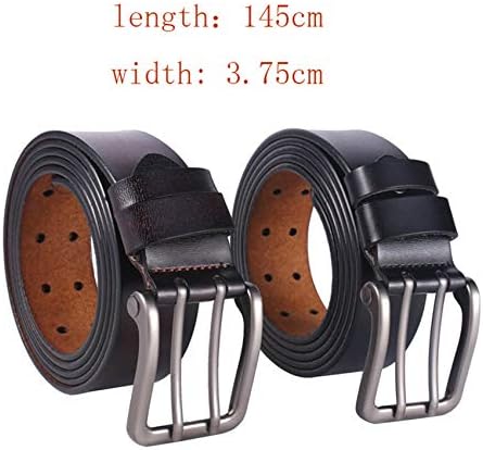Andongnywell Mens Leather Work Belt Тешка широка појас со сребрена двојна тока двојна појас за панталони за панталони за панталони