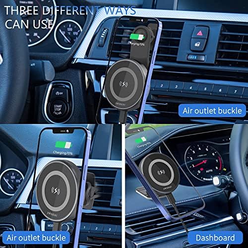 XWXELEC за Magsafe Car Mount Charger 15W Magsafe безжичен полнач за автомобили за iPhone 14/13/12/Pro/Max/Plus/Mini, издолжена,