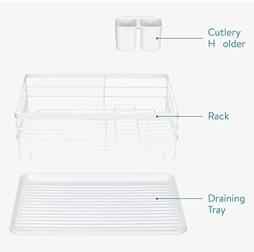Решетка за одводнување на садови за сад - чинија, прибор за јадење, садови и тави решетки за сушење за кујна - модерен ретро