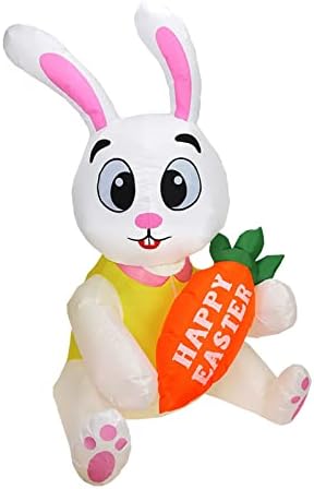 Настан шатор Велигденски празник надувување зајак на отворено Декорација на отворено слатки зајаци и зајаци украсени со моркови испратиле градинарски