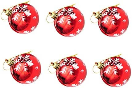 Kuyyfds, 6cm Божиќ виси топка снегулка Божиќна топка пластична топка приврзок со јаже што виси занаетчиски топка за снегулка за домашна елка