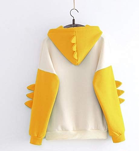 Дуксери за жени кои случајни печати џемпер со долги ракави се вртат на диносаурус врвови спортски дуксери
