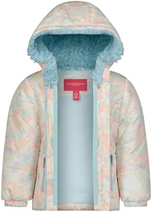 Лондон магла бебе-девојки зимска јакна, аква со појавување на лента за глава