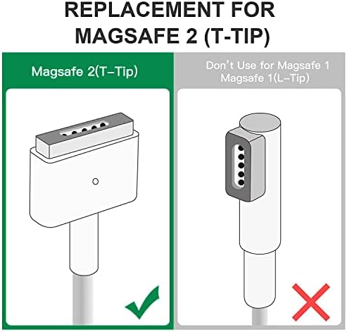 SLIMQ USB C Магнетски адаптер USB C до 2 T-TIP кабел за кабел 5,9ft PD 60W 85W 100W напојување Брзо полнење на главата Компатибилен W Typec
