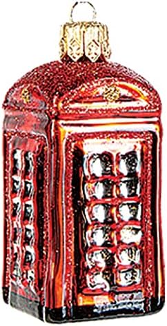 Телефонска штанд во Велика Британија мини полски стакло Божиќна украс Англија Декорација 2.2in