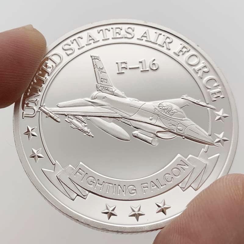 Американски борец Ф16 хеликоптер сребрени позлатени сокол комеморативни монети колекција монети златни монети авиони комеморативни монети