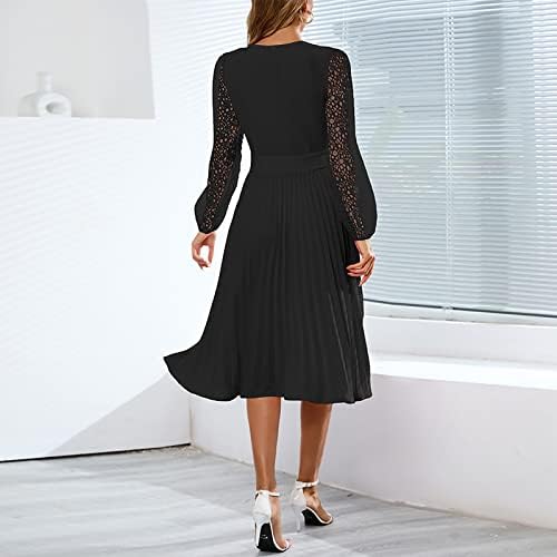 Nokmopo Долг ракав макси фустан за женски секси цврста боја на цврста боја, тенок, фит долги ракави фустан