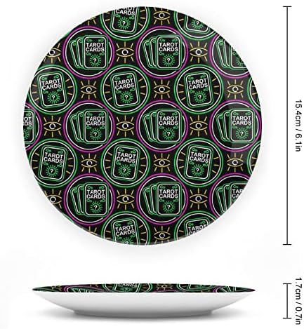 Неонски тарот образец коска Кина Декоративна чинија Керамички плочи занает со приказ за украси за внатрешни работи
