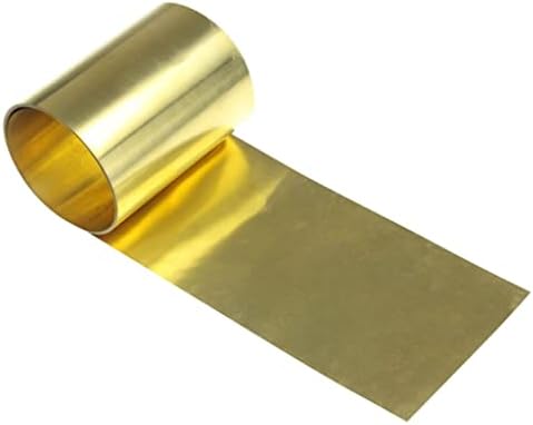 Myczlql 1pcs месинг лист 1м должина метална тенка фолија плоча за треперење домашни материјали, за заварување со метал
