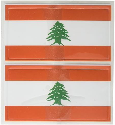 2 Либан Земја Знаме Сет На Мали Налепници За Автомобилски Браник Налепници 1 3/8 Х 2 3/4 Инчи Ново Во Пакување