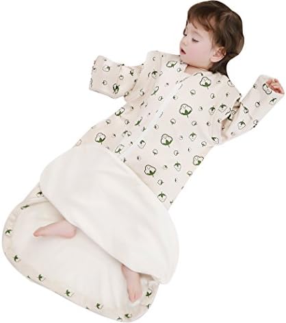 Angelife торба за спиење органски памук задебелен отстранлив ракави за бебиња, носено ќебе, за пролет есен
