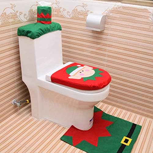 Масовни украси за покривање на ткивото на новогодишната страна на новороденото покритие на Дедо Мраз и 3 парчиња сет тоалетно