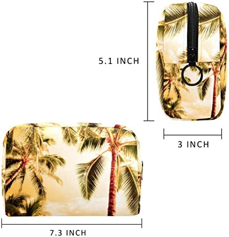 Мала Торба За Шминка, Патент Торбичка За Патување Козметички Организатор За Жени И Девојки, Летно Зајдисонце На Плажа Од Кокосово Дрво