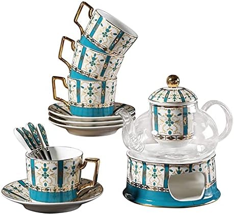Чај сет за кафе сет чаши чаши, преносен сет за чај кунгфу, чај поставува чај сет на чај керамички изолација за греење стакло