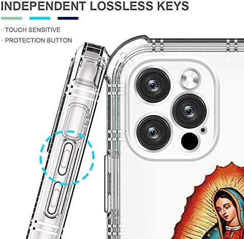 КАРЛОКА Компатибилен со Iphone 13 Pro Max Случај За Девојка, Јасно Со Цвет Дама Религија Шема Дизајн Пластични Шок-Отпорен Tpu Браник