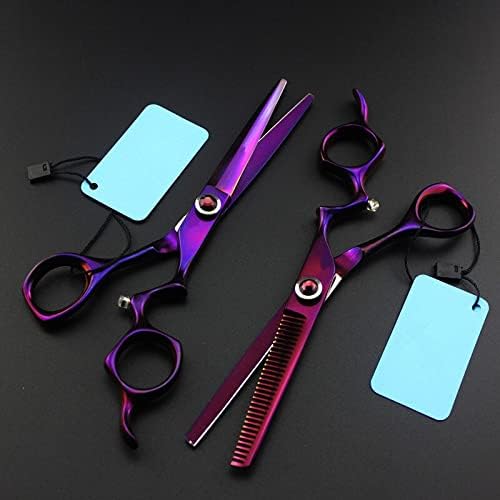Ножици за сечење коса, 6 инчен професионалец јапонија 440с виолетова коса ножици сечење бербер разредување ножици фризура фризерски