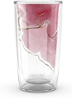 Тервис пролетен зачин розов шафран направен во САД Двоен edид Изолиран Тумблер Травел чаша чува пијалоци ладни и топло, 16oz, розов шафран